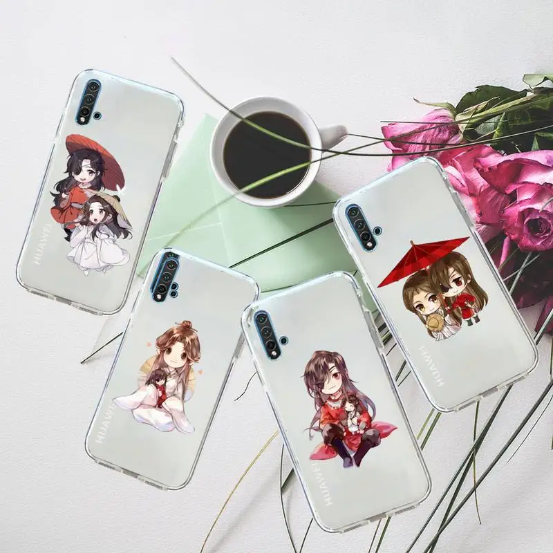 

Tian Guan Ci Fu Anime Phone Case Transparent for Huawei honor P mate Y 20 30 40 10 8 5 6 7 9 i x c pro lite prime smart