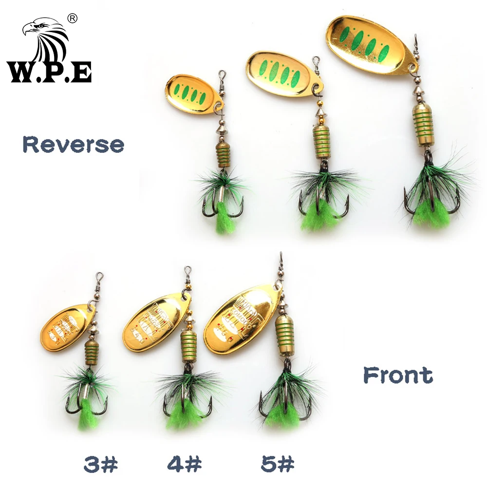 W.P.E KOMODO Spinner Lure 2pcs 7.5g/12.5g/16.5g Full Metal Bass Fishing Lure Hard Bait Spoon Lure Fishing Tackle Wobbler Pesca