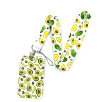 cute fruit avocado neck strap lanyard for keys bus bank credit card id badge holder keycord cell phone rope necklace accessories