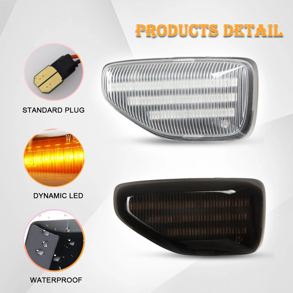 2Pcs Dynamic Amber LED Side Turn Signal Blinker Light for Dacia Logan II Sandero Duster 2018~ Car Styling Indicator | Автомобильные