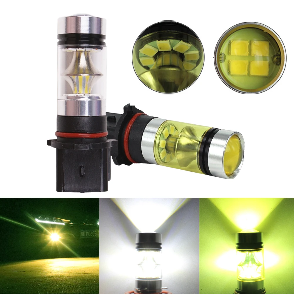 2 шт. P13W PSX26W автомобильный светодиод противотуманный 2835 SMD 20 светодиодный 100 Вт Erorr бесплатно DRL Вождение автомобиля бег противотуманная фара передняя фара 12 В