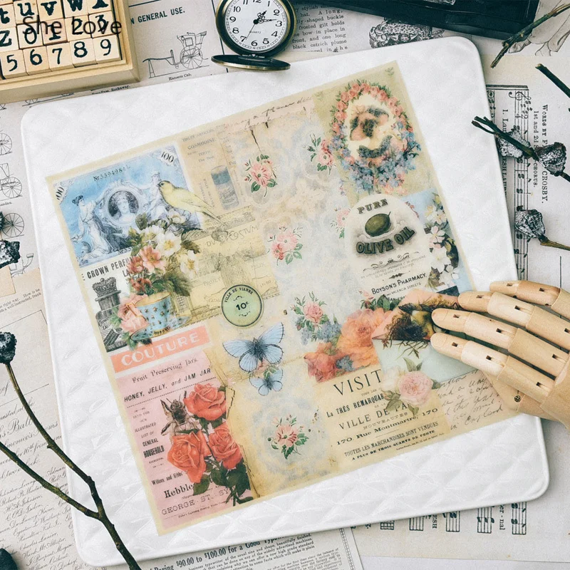 Ретро наклейка из вельветовой бумаги для скрапбукинга Diy декоративные бумажные