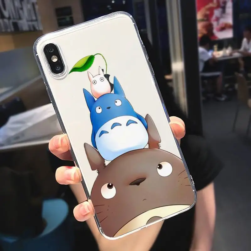 

Spirited Away Totoro Japan anime Phone Case Transparent for iPhone 6 7 8 11 12 s mini pro X XS XR MAX Plus