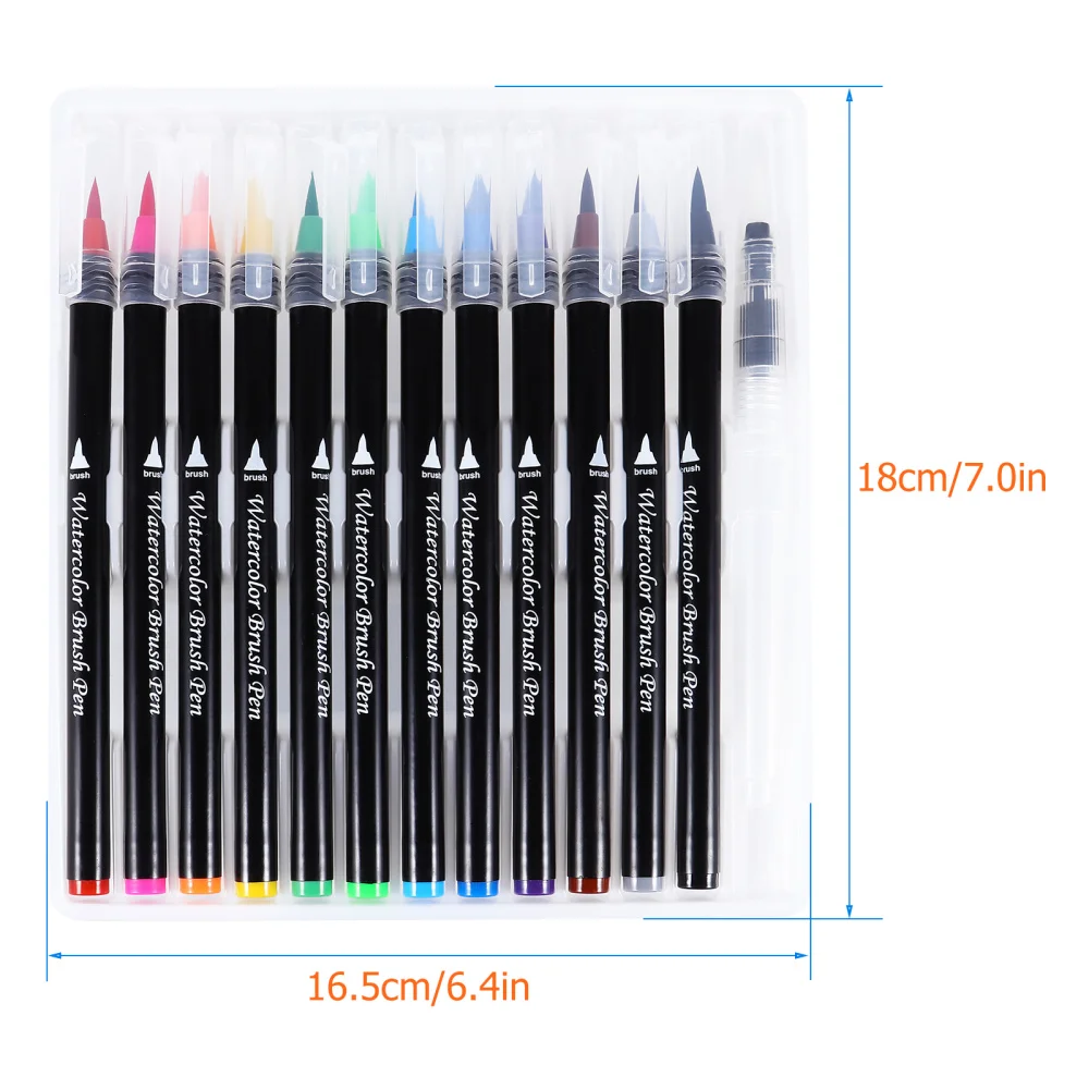 

12pcs Head Watercolor Pen Set Art Painting Pen Water-soluble Mark Hook Pens