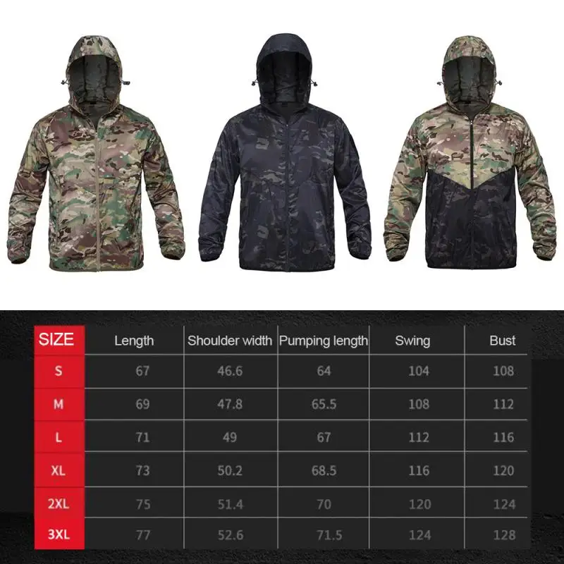 

Outdoor Skin Clothing Hunting Coats Jackets Tactical Hooded Windbreaker Camouflage Skin Clothing Hunting Apparel Accessories