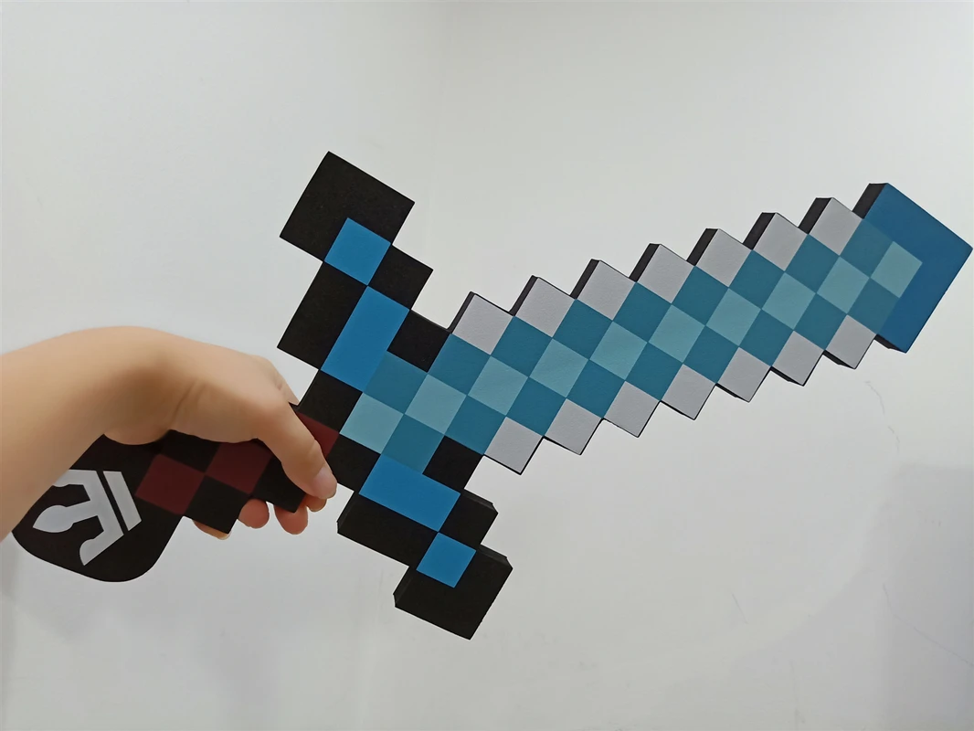 Большой размер игрушки LilyMinecraft Minecraftteven пена Алмазный меч Кирка EVA модель подарок