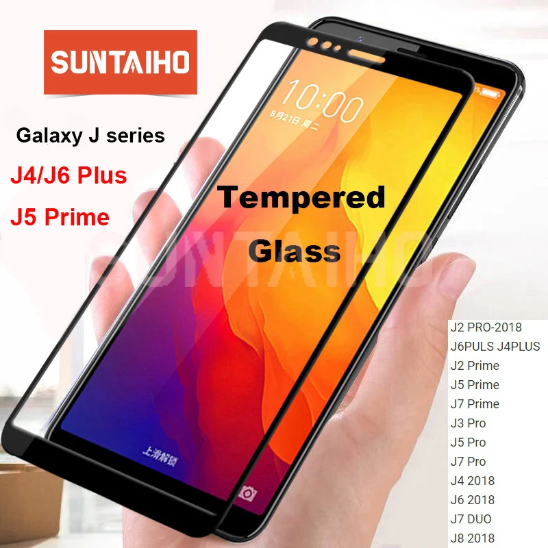 9D закаленное стекло для samsung J4 Plus J6 J8 клеевая крышка Защита экрана Galaxy J2/J7/J5 Prime J3 J5