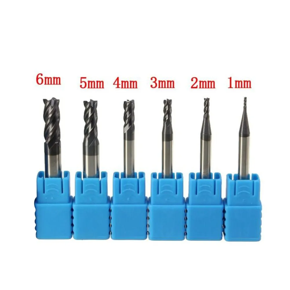 

Protable Set Reliable Tool Set 1mm-6mm Tool 4 Flutes 6Pcs Carbide Cutter