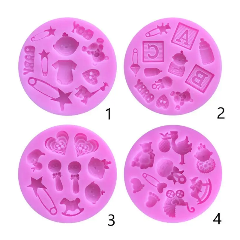 4 шт. Милая силиконовая форма для помадки малышей мини украшения торта гаммы