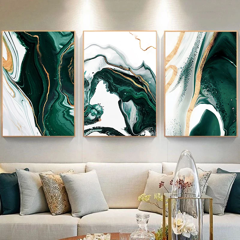 

Minimalist Abstract Wall Poster Modern Style Canvas Print Green Texture Painting Contemporary Art Room Decoration Picture