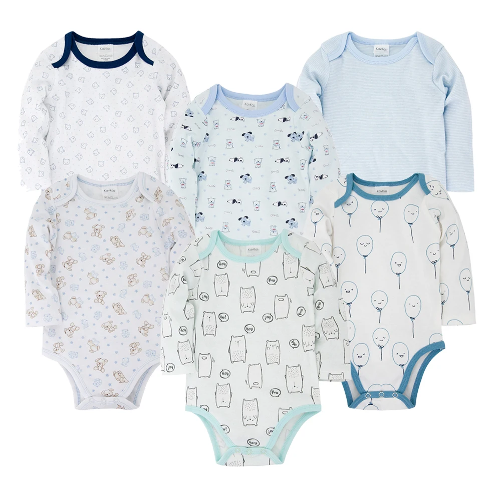 Детский Цветной комбинезон 6 шт./лот Roupa De Bebe Одежда для новорожденных 100% хлопок