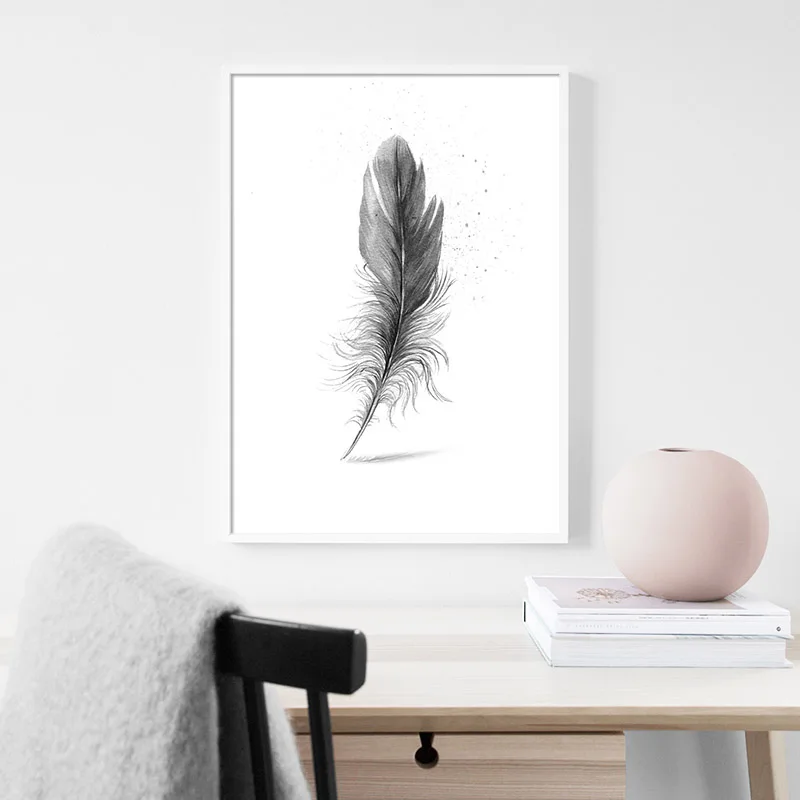 Абстрактный настенный плакат черно-белый в скандинавском стиле | Дом и сад