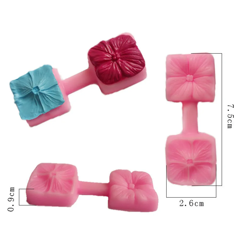 

1pc Lovely Pink Cake Square 3D Flower Silicone Fondant Mold Chocolate Decoration Baking Mold