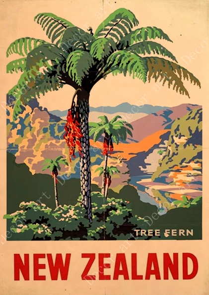 Новая Зеландия рыба дерево холст живопись винтажные настенные картины крафт