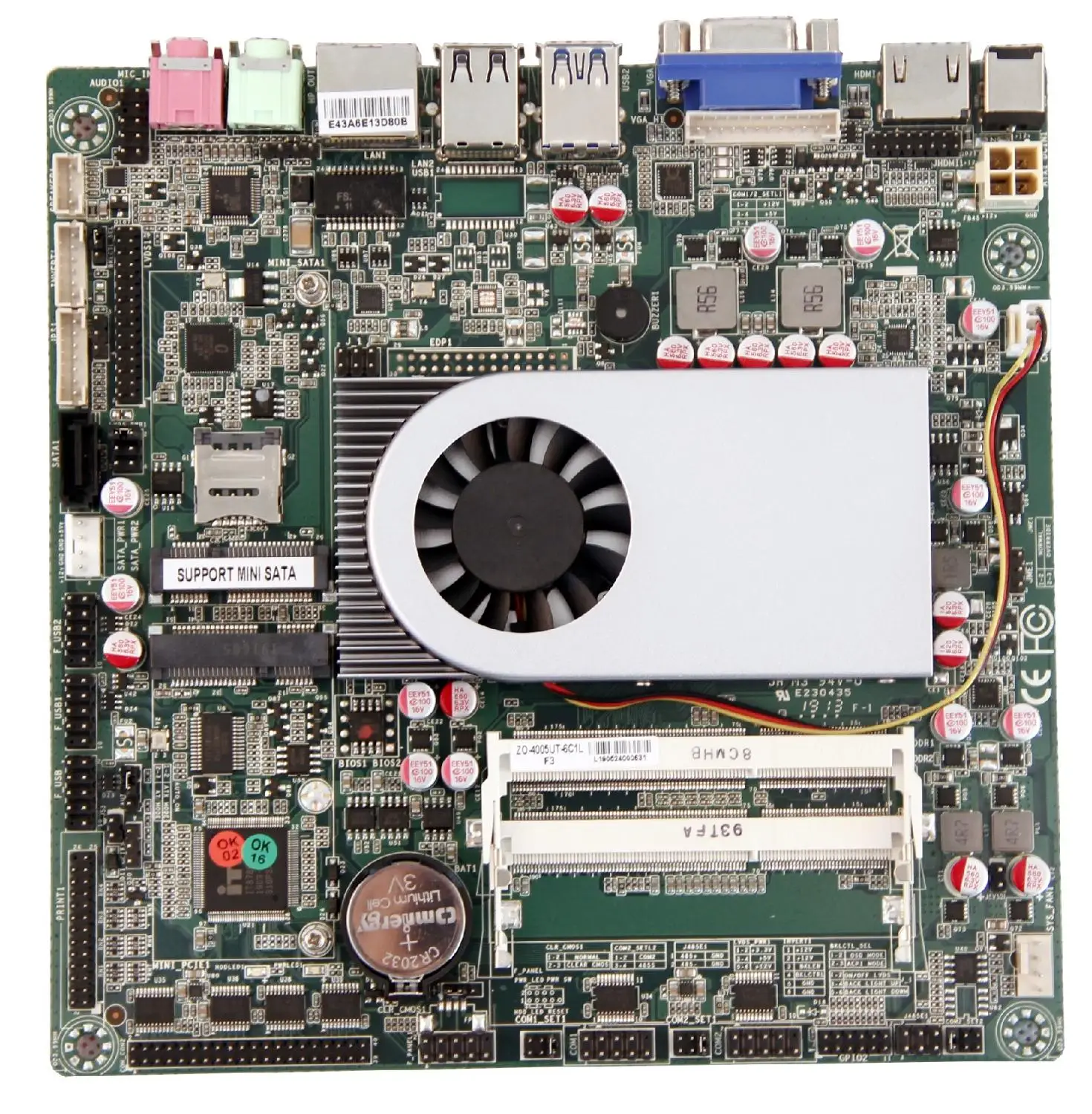 Флуоресцентная плата флуоресцентная материнская 6 * RS232 10 USB VGA HDMI LVDS 1 MINI-PCIe mSATA |