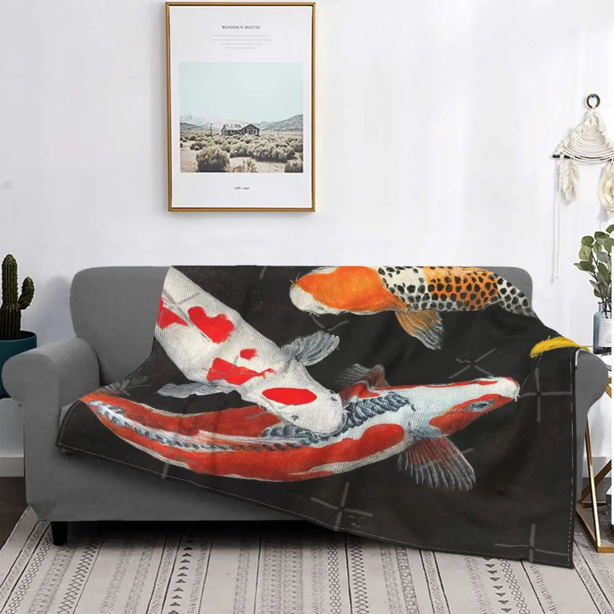

Koi Lucky Mix-colcha a cuadros para cama, manta Kawaii, manta para cama