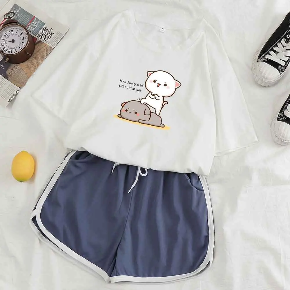 

Shorts Suit Female Pajama Set Women Korean Sleepwear Suit Kawaii Pajamas 2 Piece Cute Bear Letter Print Sleepwear Set Homewear