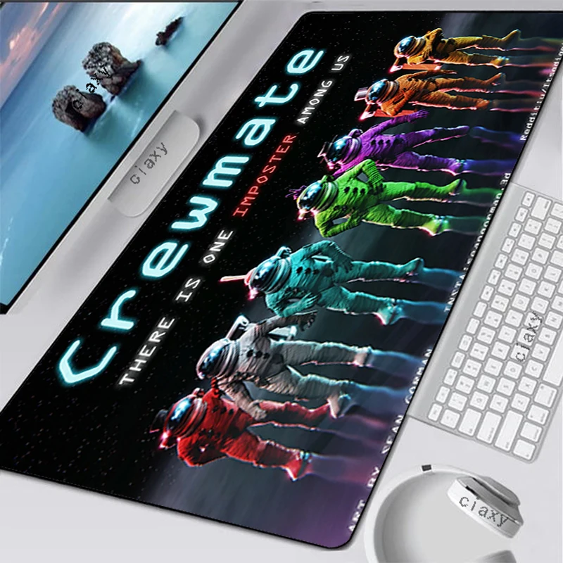 

Cartoon Space Astronaut Mouse Pads Carpets Gamer Pad Pink Kawaii Accessories Keyboard Extended Mausepad Large Computer Mat Big