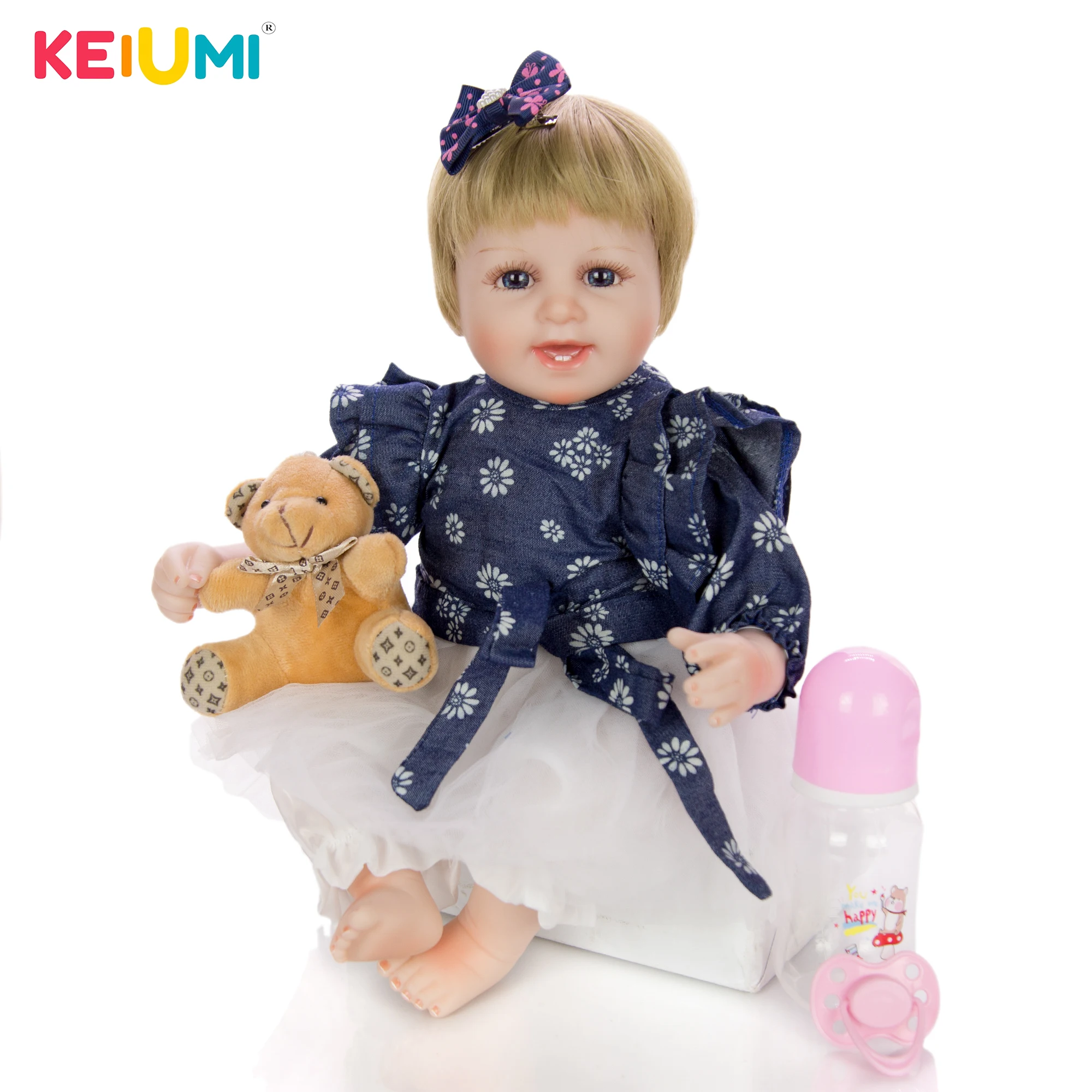 Реалистичный реборн KEIUMI 17 дюймов новый стиль прекрасный менно Мягкая