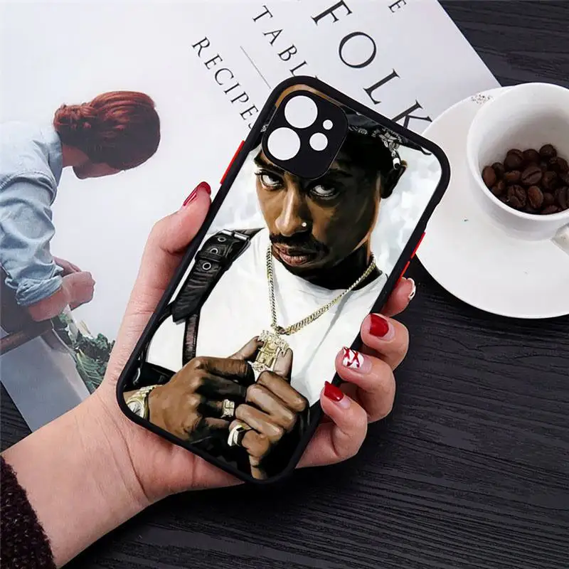 

Rapper 2pac Singer Tupac Phone Case matte transparent For iphone 7 8 11 12 plus mini x xs xr pro max cover