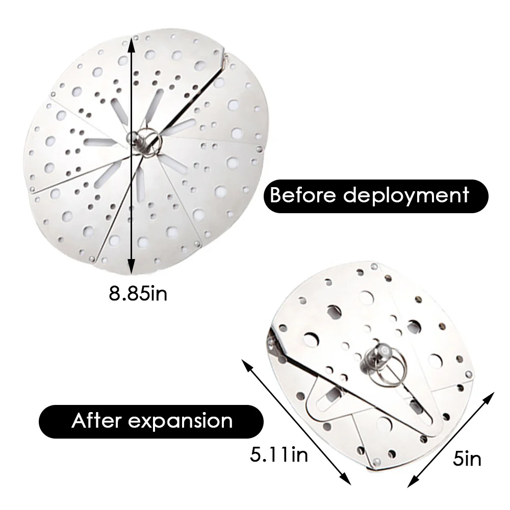 

Creative Anti-spill Cover Stainless Steel Multi-function Steaming Rack Retractable Practical Kitchen Gadget