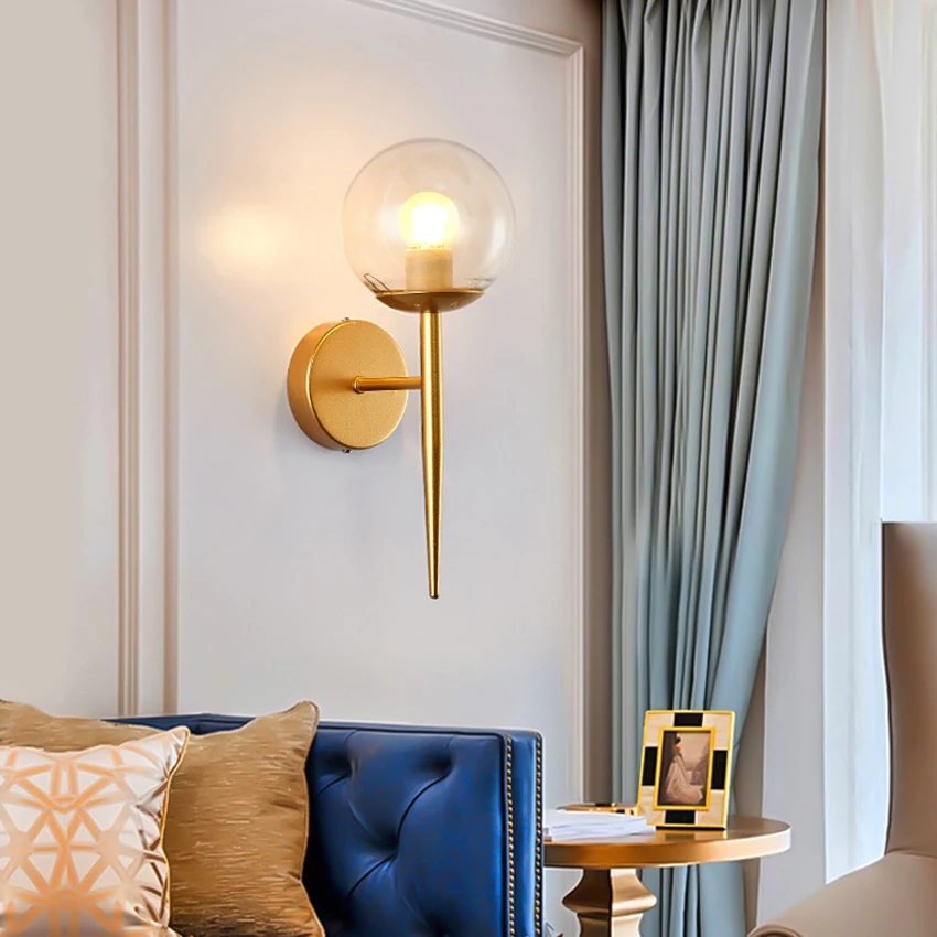 Скандинавский светодиодный стеклянный светильник с молекулой фасоли настенный