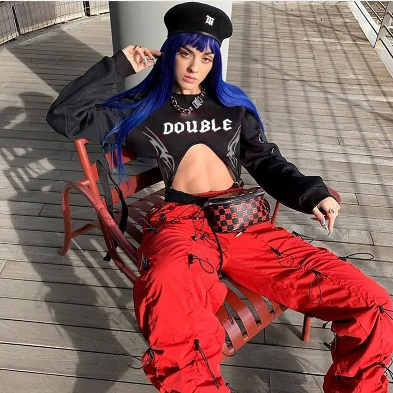 Fitshinling женский Готический комбидресс с вырезами осенне зимний гранж сексуальный