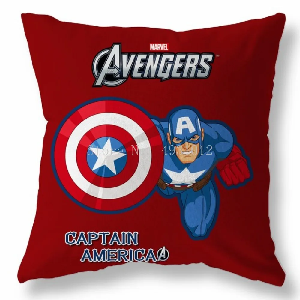

Disney Cushion Cover Pillowcase Spiderman Captain Iron Man Pillow Cases on Bed Sofa Boy Birthday Gift 45x45cm