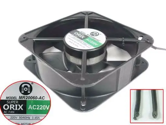 

ORIX MR20060-AC AC 220V 50/50Hz 2-проводной 200x200x60 мм вентилятор охлаждения сервера