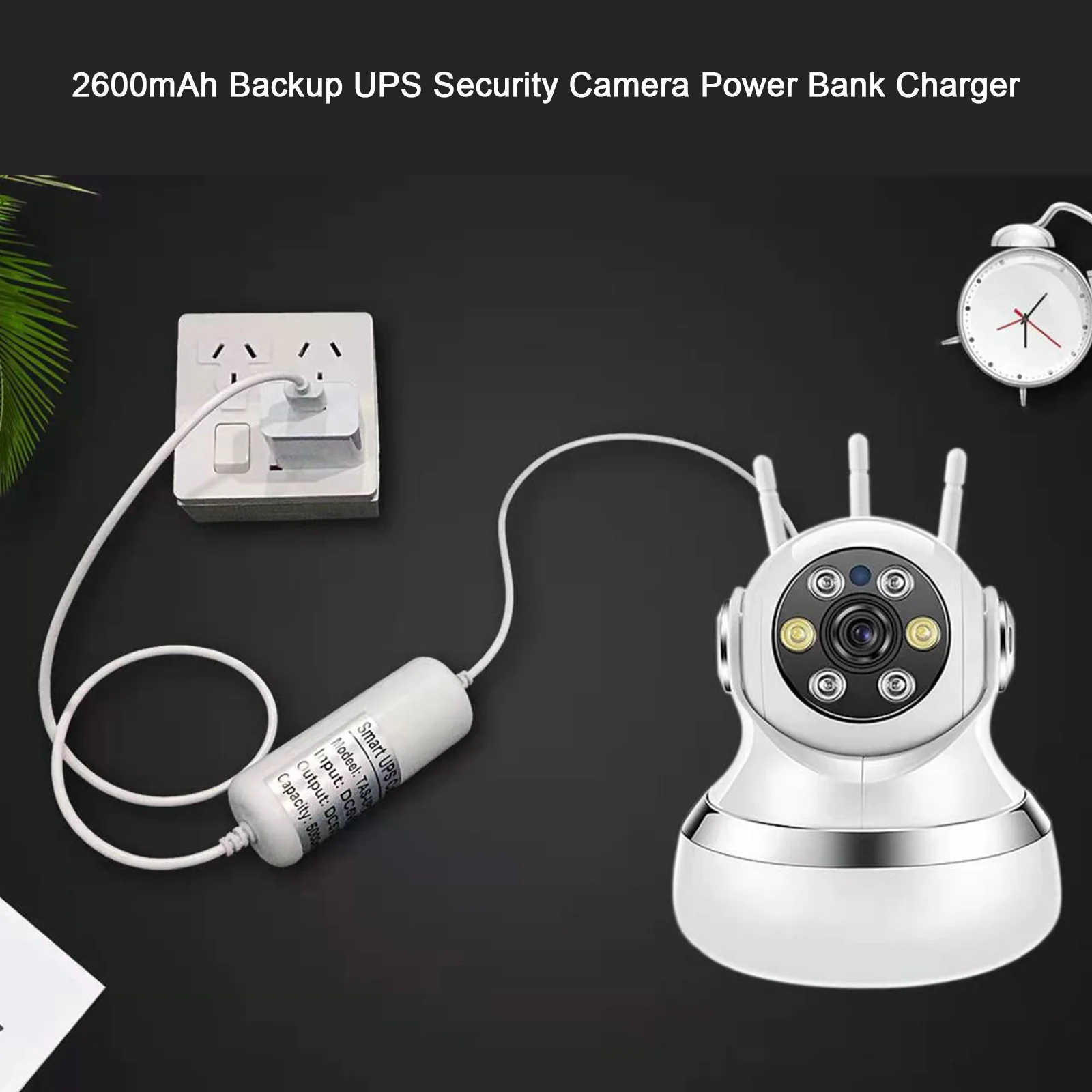 Внешний аккумулятор 2600 мА · ч UPS мАч USB кабель 5 в пост. Тока для Ip-камеры |