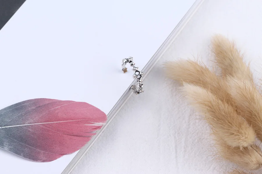 

2020 Exaggerated Vintage Irregular Five-Pointed Star Ring Female Fashion Personalized 925 Sterling Silver Ring Jewelry Gift