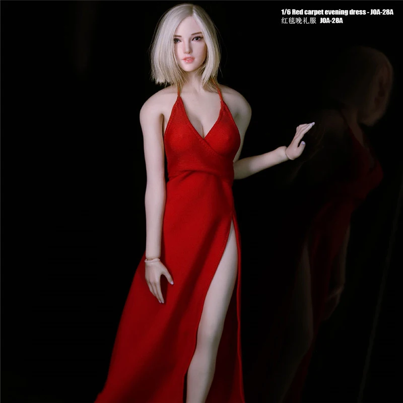 

5 Color JIAOU DOLL 1/6 Scale Female Evening Dress With Shoes JOA028 Long Dress for 12 Inches TBLeague Action Figure Clothes