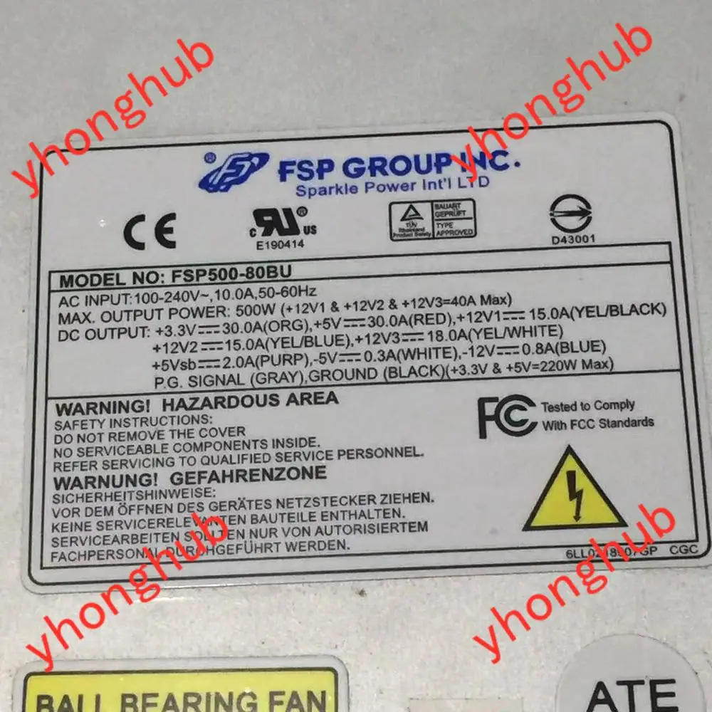Блок питания для сервера FSP Group Inc FSP500 80BU 500 Вт 1U 100 240 В 50 60 Гц 10 А|server power supply|fsp supply1u |