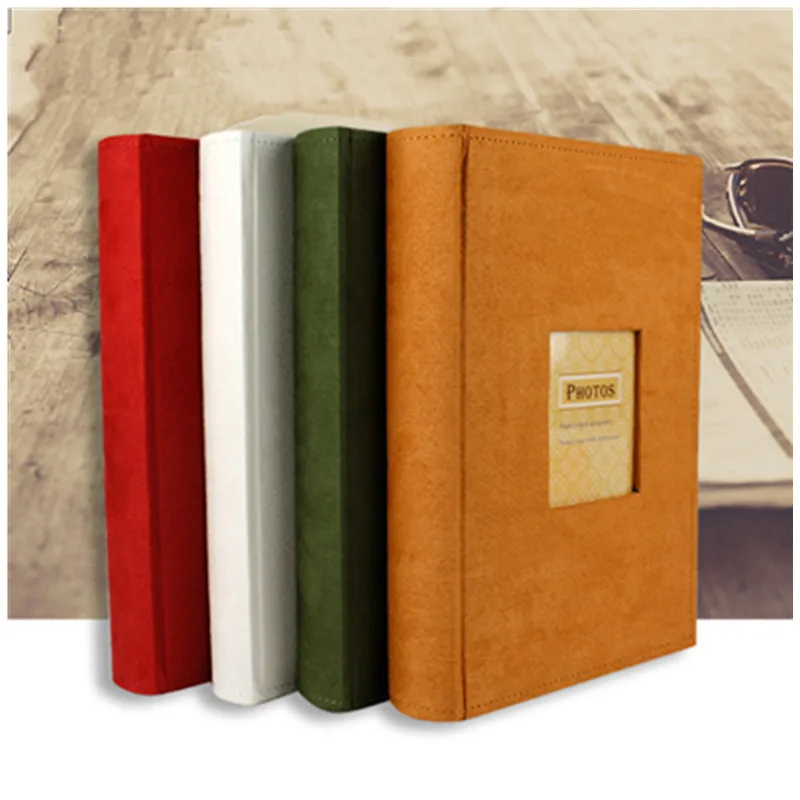 

PA6 Insert 6 inch photo album 300 photos commemorative album 4 colors flannel cover with note can be written