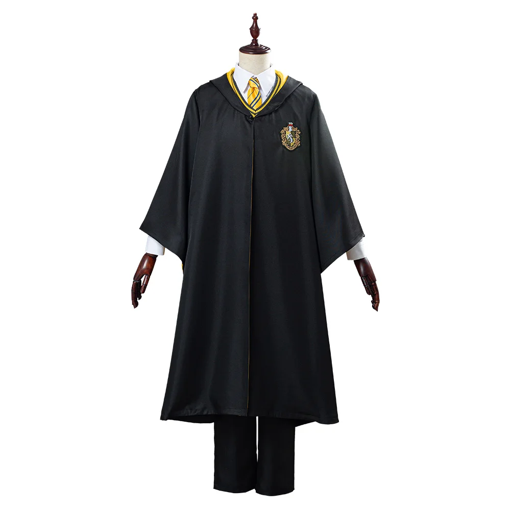 

School Uniform Cosplay Costume Hufflepuff Robe Cloak Outfits Halloween Carnival Costumes