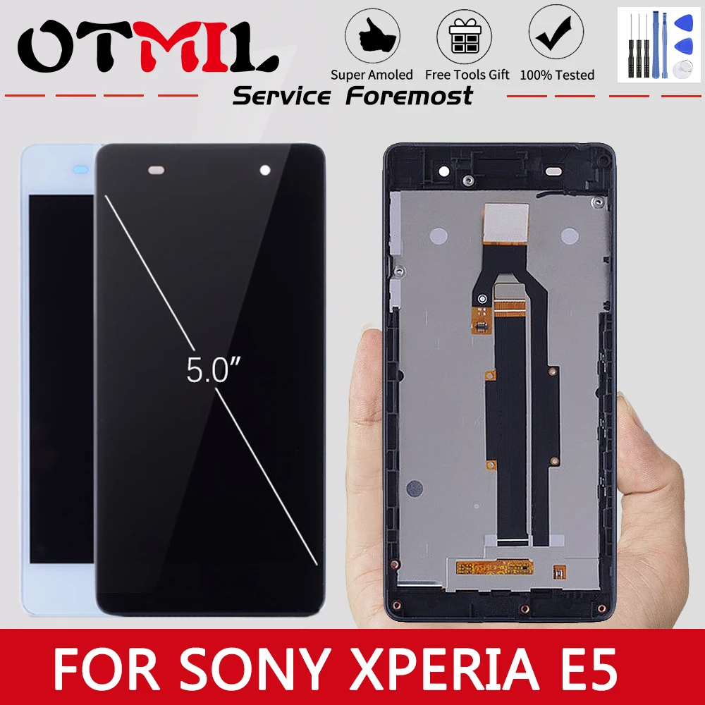 

5.0" Original For SONY Xperia E5 LCD Touch Screen with Frame Digitizer For SONY XPERIA E5 Display F3311 F3313 LCD Replacement