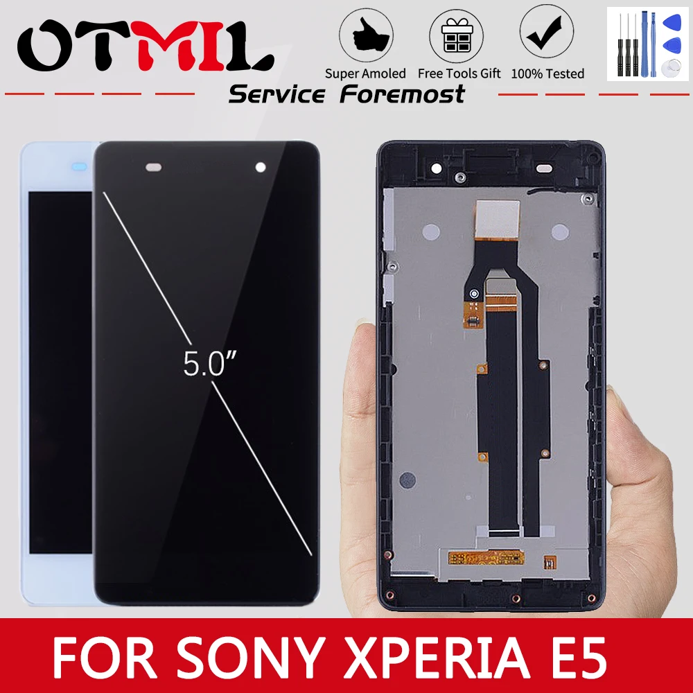 5 0 &quotОригинальный сенсорный ЖК экран для SONY Xperia E5 с рамкой дигитайзер XPERIA дисплей
