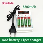 Dolidada Новый AAA Батарея 1,5 V 8800mAh перезаряжаемый аккумулятор Батарея для удаленного Управление игрушка светильник Батарея + 1 шт., размер: 4-cell Батарея зарядное устройство