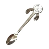 hot sale 60 cute dog style teaspoon hanging design stainless steel coffee tea soup sugar spoon for restaurant
