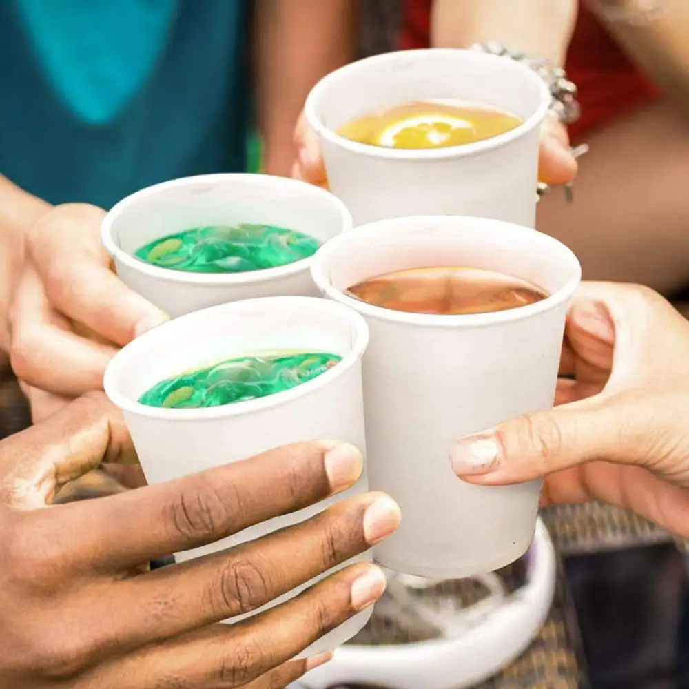 100 шт. толстые белые бумажные чашки одноразовые для чая молока кофейные товары