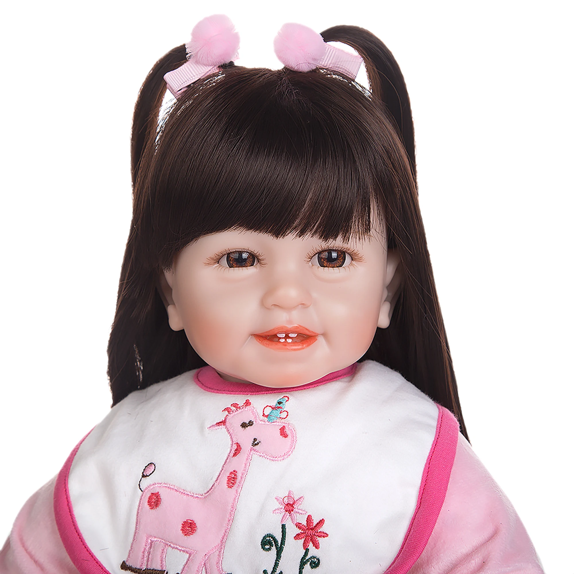 

KEIUMI New 22" Special smiley face Reborn Boneca 55 cm Reborn Baby Doll Girl With Plush Clothes Toy Kid's Playmate Birthday Gift