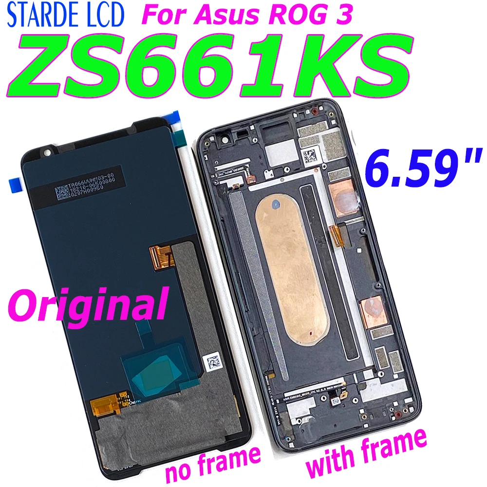 

6.59 inch Original Amoled For Asus ROG 3 ZS661KS LCD Display Touch Screen Digitizer For Asus ZS661KS ROG 3 Strix ASUS_I003DD LCD