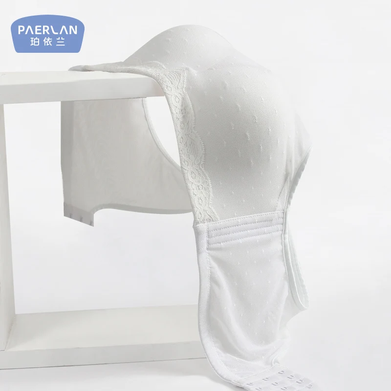 PAERLAN White tube top anti-glare without steel ring gathered female bra half cup beautiful back vest wrap underwear