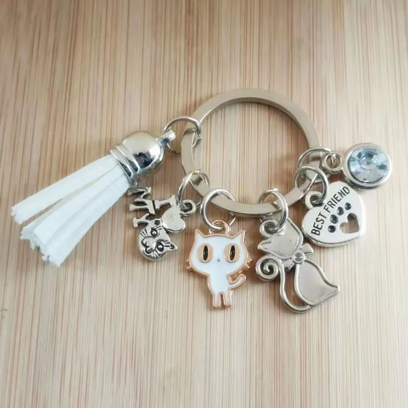 Очаровательные кошка брелок в виде кошек и собак Paw брелоки с принтом Best кулон