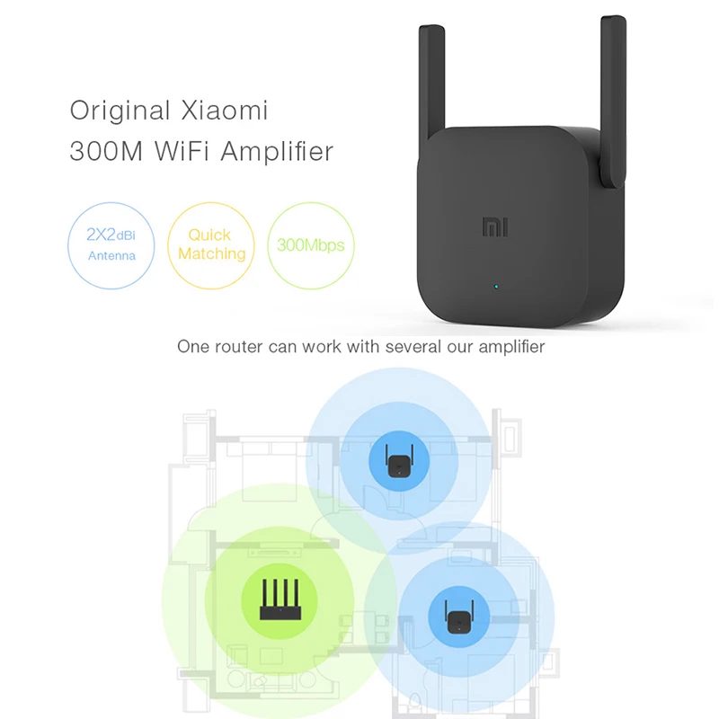 Xiaomi оригинальный Wi Fi усилитель Pro роутер 300M 2 4G ретранслятор сетевой расширитель