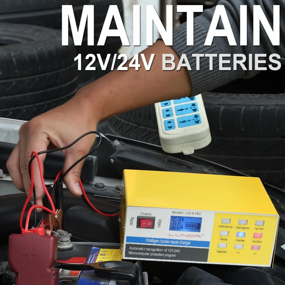 250V 12 V/24 V 200AH Смарт Пульс Ремонт Автомобиля Батарея Зарядное устройство автоматического 5-ти ступенчатый интеллигентая(ый) зарядки для CarTruck в байкерском стиле