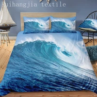 landscape bedding sets 3d printing bedroom quilt cover set realistic seaside sunset duvet cover23pcs