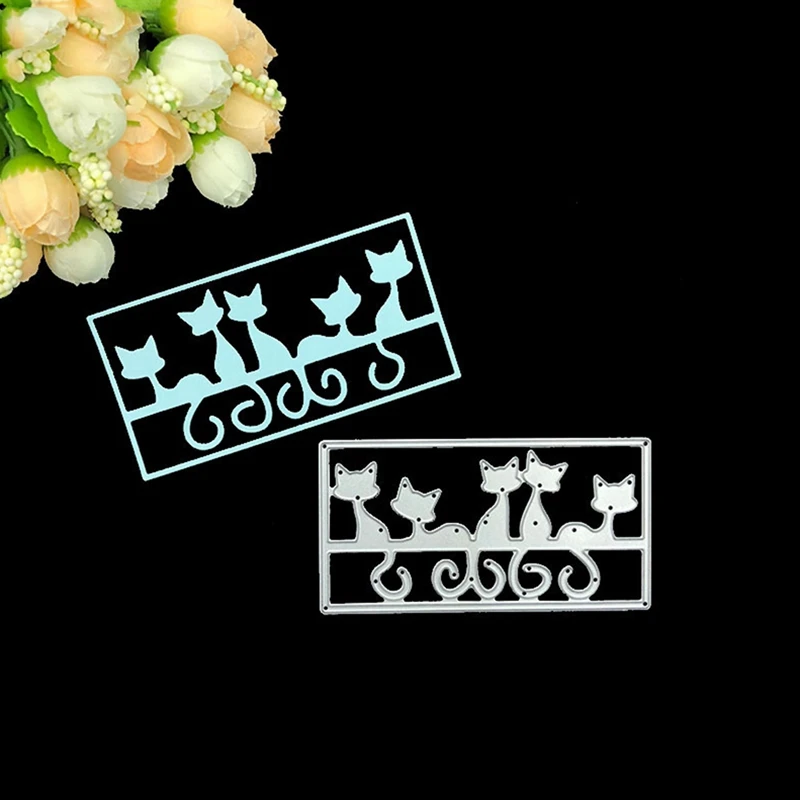 Металлические трафареты с изображением милого кота для скрапбукинга сделай сам