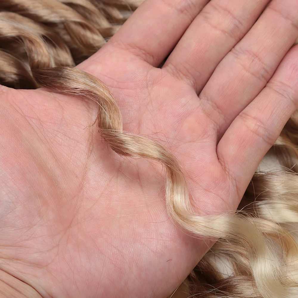 16inch Synthetic Loose Deep Wind Wave Curly End Deep Twist Crochet Braiding Hair Extensions For Women Low Temperature Fiber