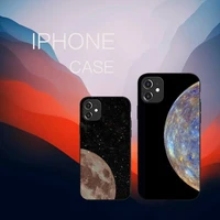 moon aestheticism night phone case black color for iphone 13 12 mini 11 pro x xr xs max 7 8 6 6s plus se cover funda